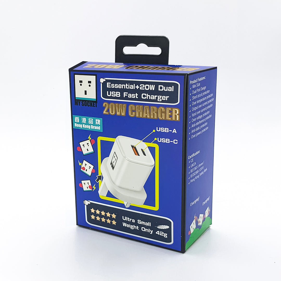 MYSOCKET 20W 雙USB迷你快速充電器