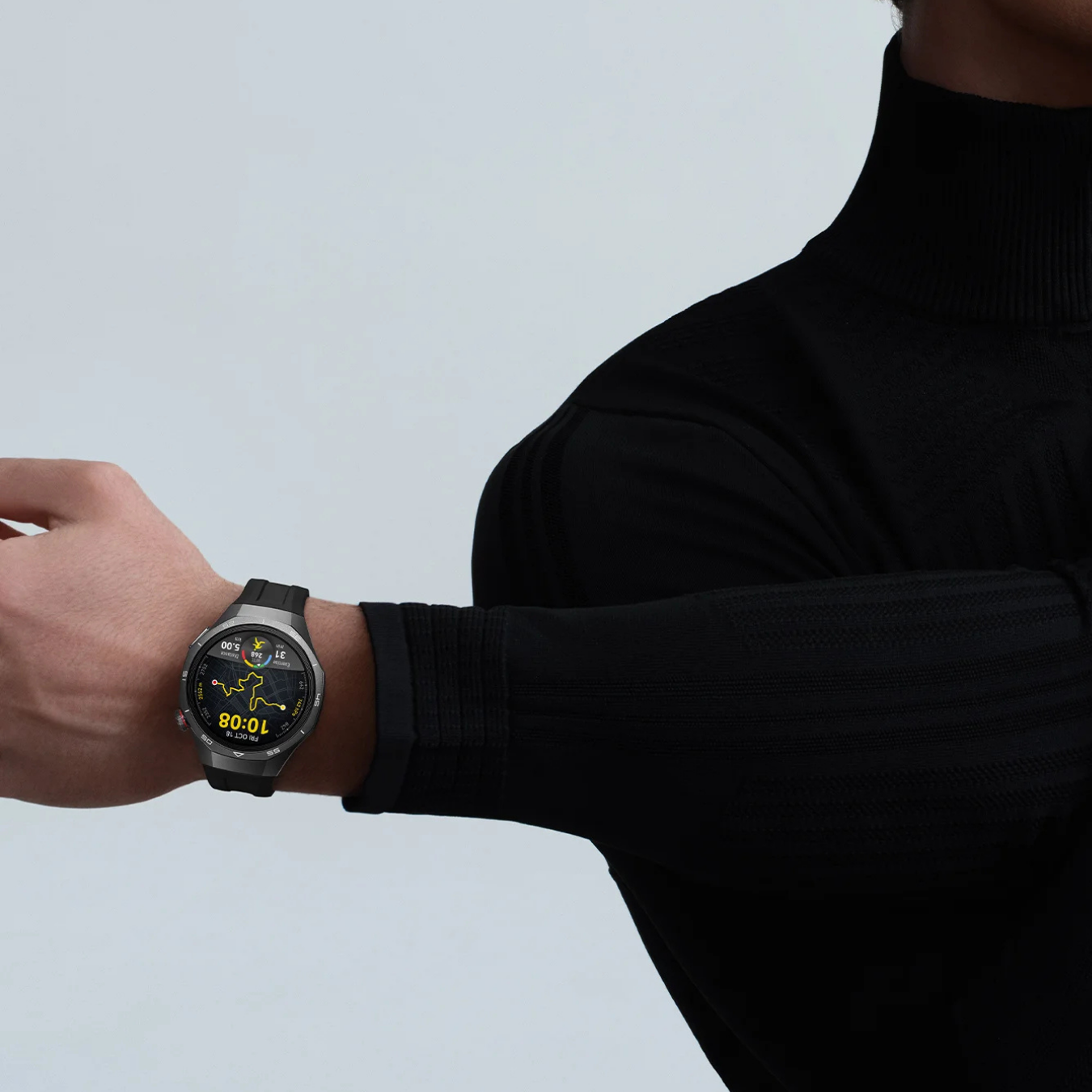 HUAWEI Watch GT 5 Pro 黑氟膠錶/銀鈦金屬錶