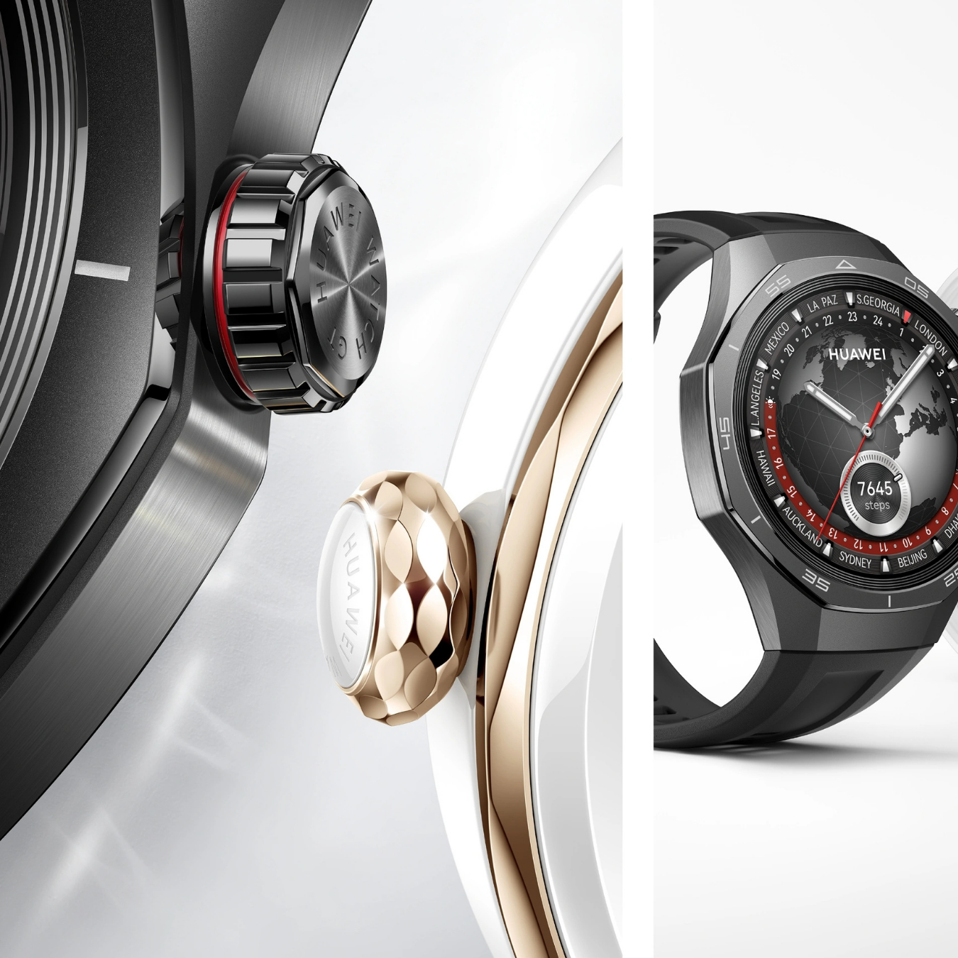 HUAWEI Watch GT 5 Pro 黑氟膠錶/銀鈦金屬錶