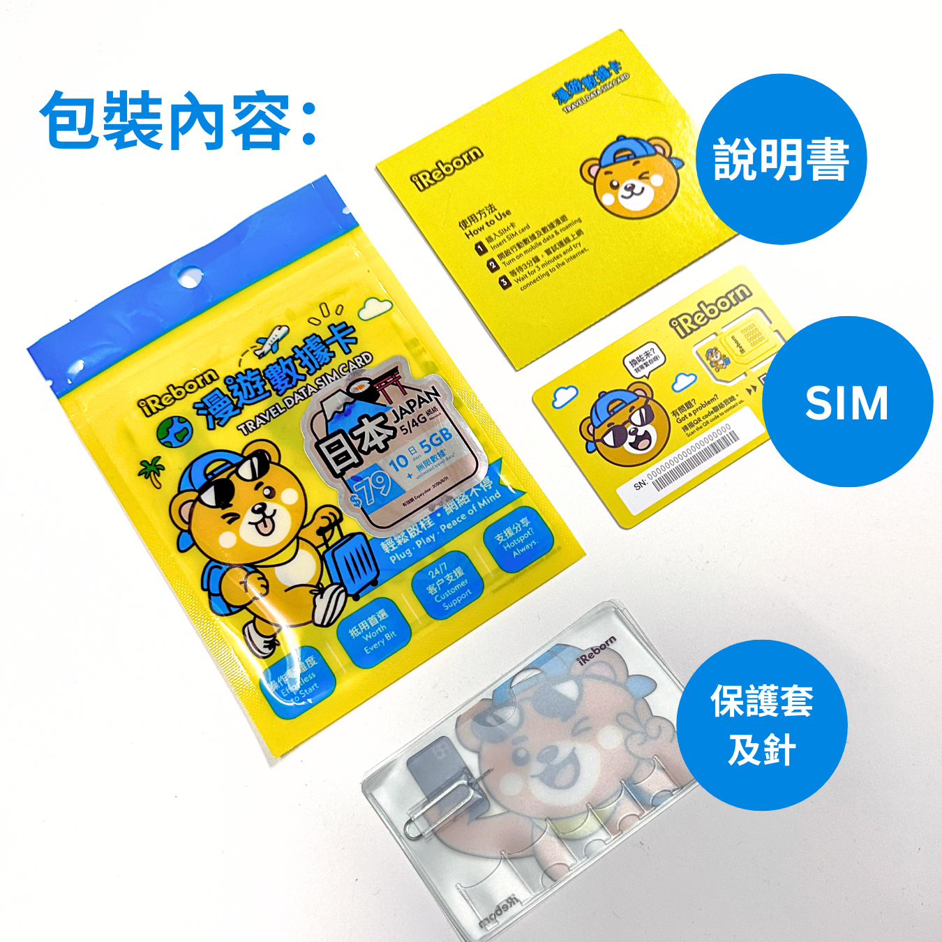 (網店限定$9) 中國內地/澳門1日500MB 漫遊數據卡- iReborn 漫遊數據卡