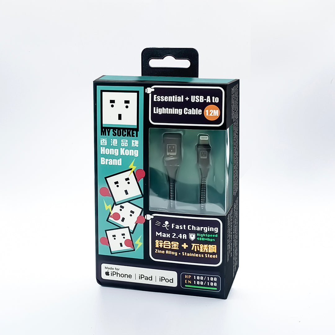 MYSOCKET USB-A至Lightning充電線 (1.2米)