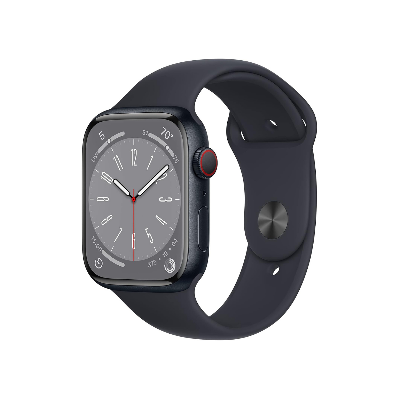 Apple Watch Series 8 (GPS) 鋁金屬錶殼配運動錶帶 (午夜暗色)