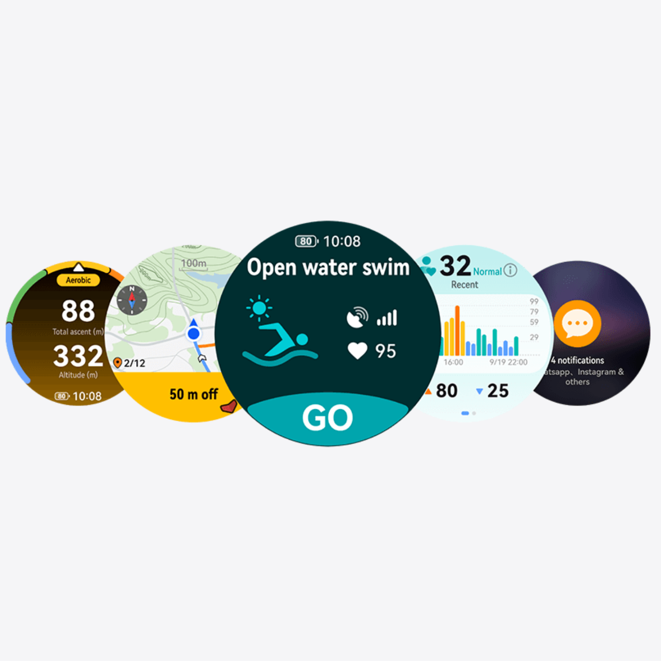 HUAWEI Watch GT 5 Pro 黑氟膠錶/銀鈦金屬錶