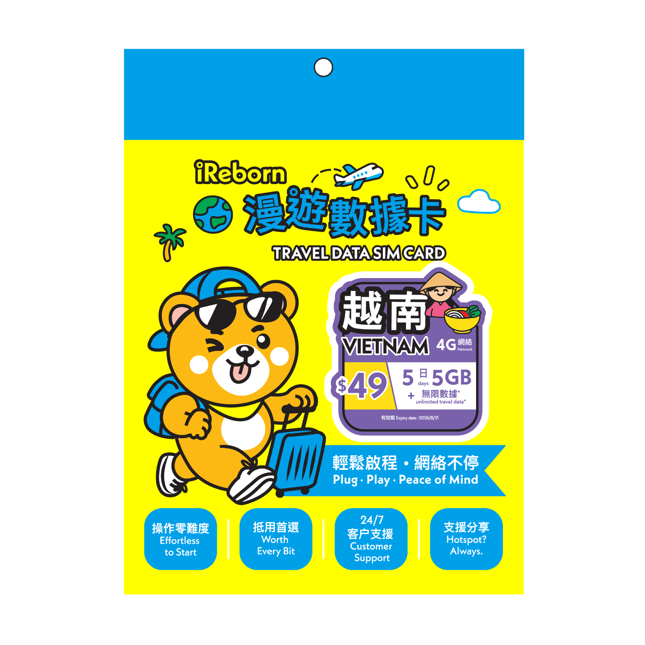 越南5日5GB漫遊數據卡- iReborn 漫遊數據卡