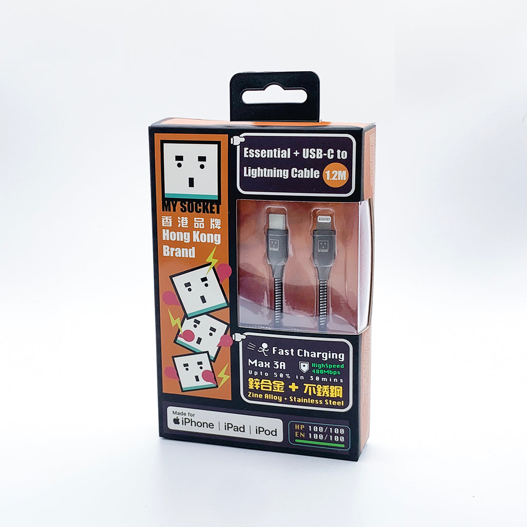 MYSOCKET USB-C至Lightning充電線 (1.2米)